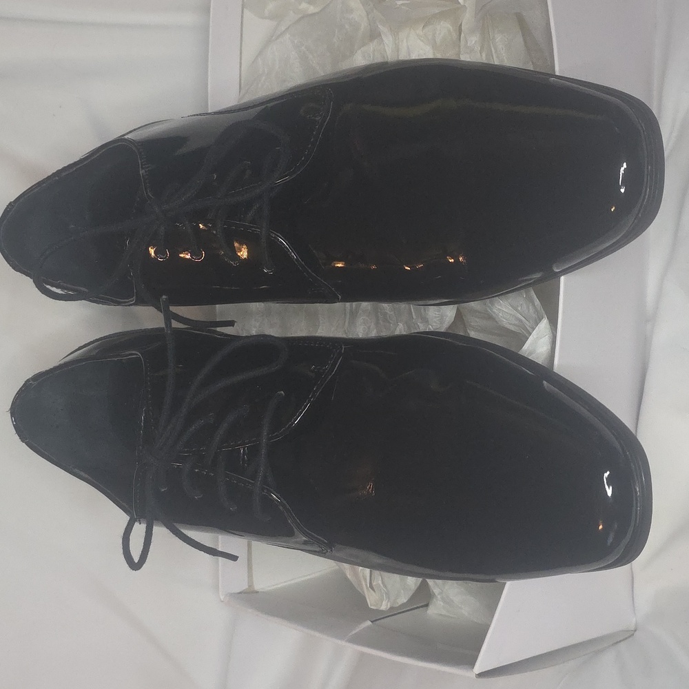 Men's Calvin Klein Black Patent Dress Shoes Sz. 13